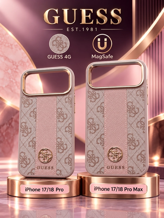 Чехол Guess MagSafe розовый для iPhone 17/18 Pro и Pro Max