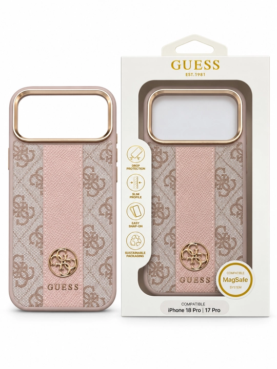 Чехол Guess MagSafe розовый для iPhone 17/18 Pro и Pro Max