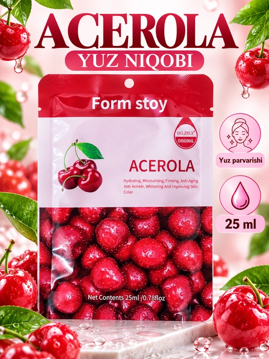 Yuz uchun namlantiruvchi matoli niqob, turli ekstraktlar bilan, 25 ml, kundalik parvarish! - 