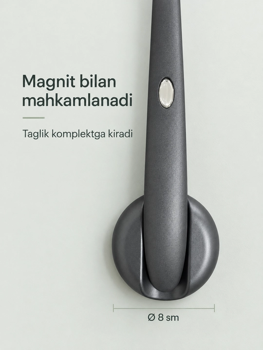 Uzun magnitli poyabzal qoshiqchasi, 70 sm, devorga o'rnatiladigan