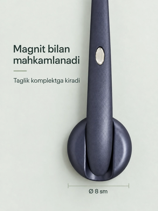 Uzun magnitli poyabzal qoshiqchasi, 70 sm, devorga o'rnatiladigan