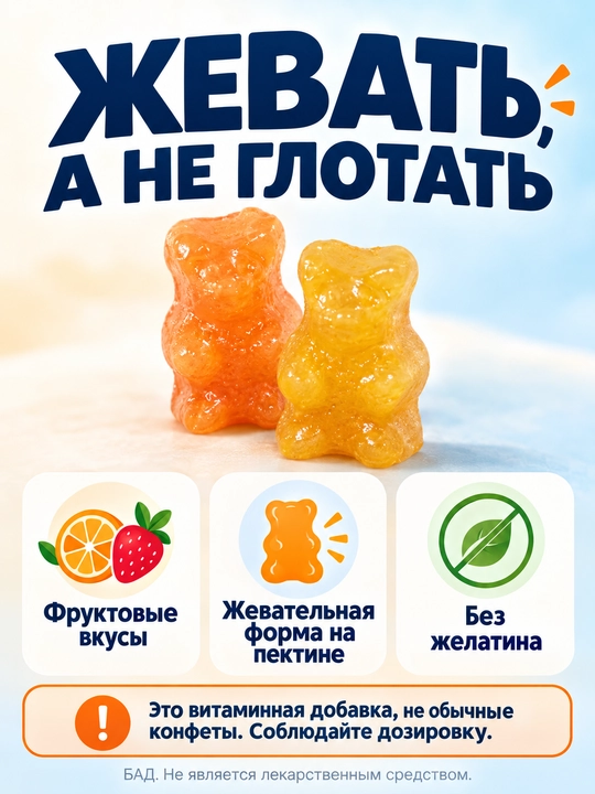 21st Century Zoo Friends Мультивитаминные жевательные +с витамином C, 60 шт