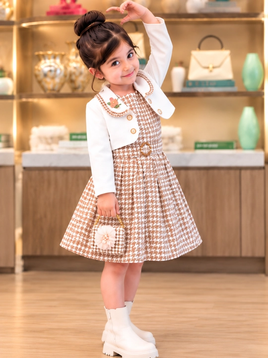 Платье с кастюмом для девочки, комплект двойка из ткани драп, 4–5-6 лет