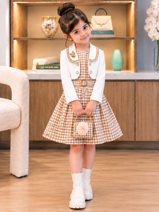 Платье с кастюмом для девочки, комплект двойка из ткани драп, 4–5-6 лет