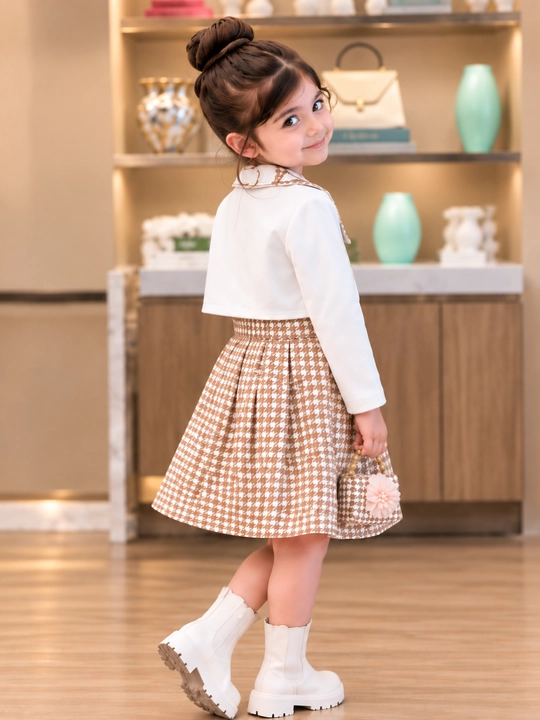 Платье с кастюмом для девочки, комплект двойка из ткани драп, 4–5-6 лет
