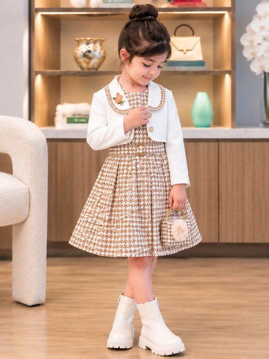 Платье с кастюмом для девочки, комплект двойка из ткани драп, 4–5-6 лет