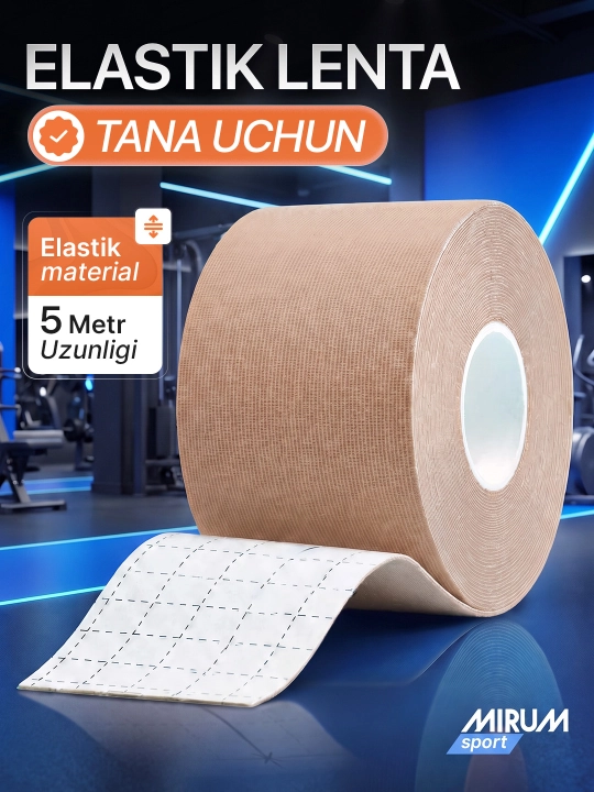 Kineziologik teyp sport tasmasi, mushak va bo'g'imlar uchun, 5 sm x 5 m - 