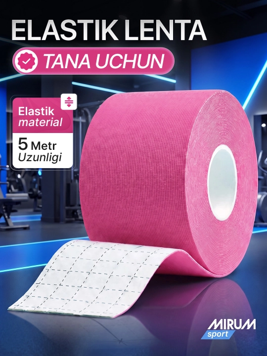 Kineziologik teyp sport tasmasi, mushak va bo'g'imlar uchun, 5 sm x 5 m - 