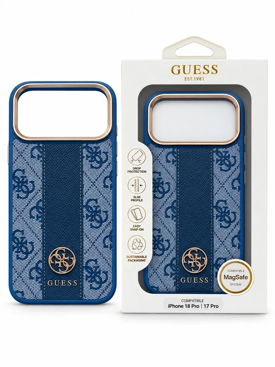 Guess MagSafe g‘ilofi, ko‘k, iPhone 17/18 Pro va Pro Max