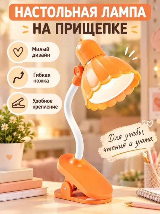 Stol lampasi klipsli lampa kitob o‘qish uchun lampa led chiroq o‘quv lampasi - 