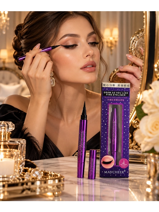 MAYCHEER Fine Eyeliner — ingichka cho‘tkali suyuq ko‘z podvodkasi, 462-model