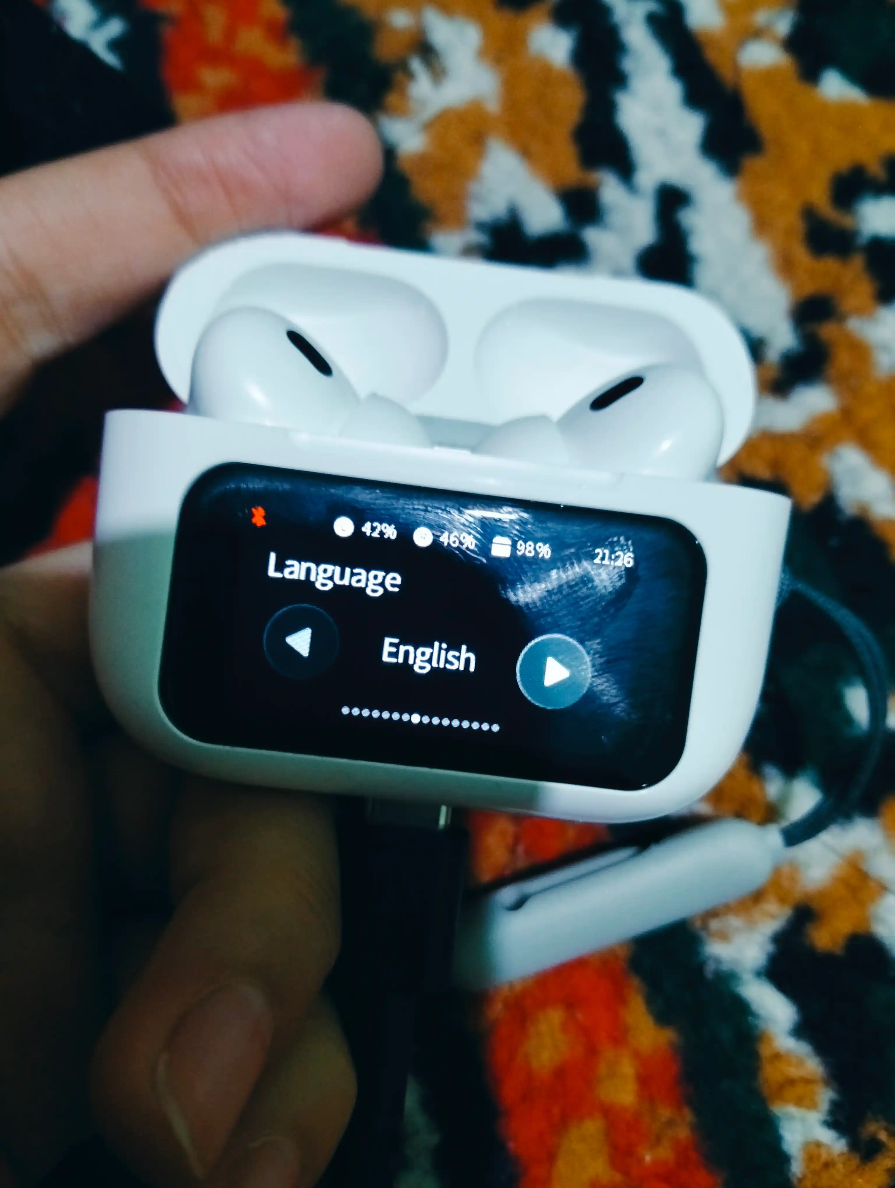 A9 PRO simsiz quloqchin, Bluetooth 5.4, ANC shovqinni kamaytirish, ekranli zaryad qutisi
