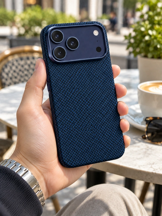 Чехол Keephone Kevlar Norra MagSnap для iPhone 17/18 Pro Max, тёмно-синий