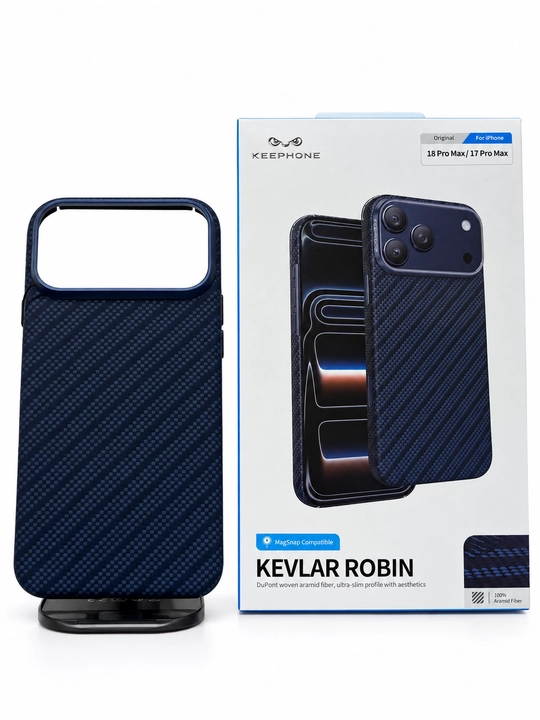 Чехол Keephone Kevlar Robin MagSnap для iPhone 17/18 Pro Max, тёмно-синий