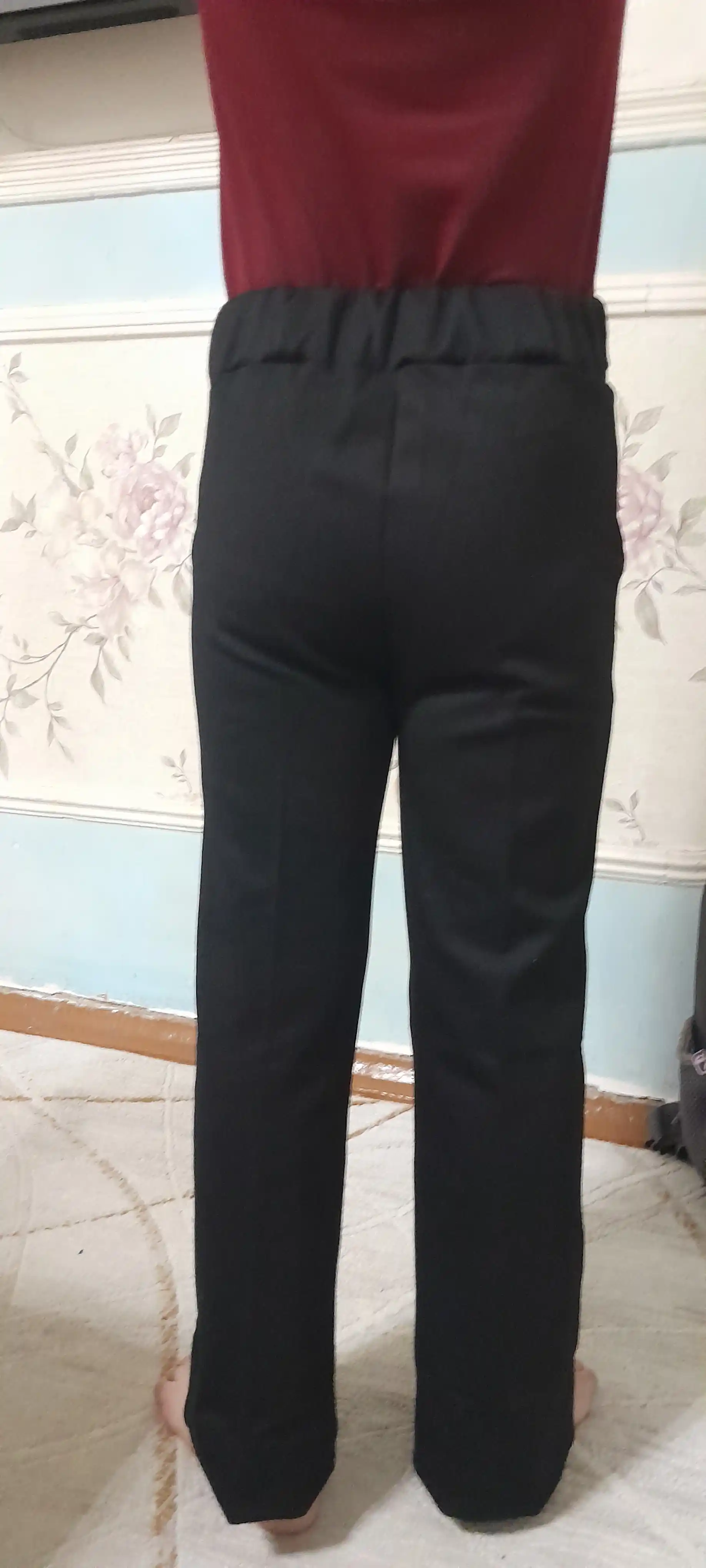 Issiq, zich, qizlar uchun shim, klyosh uslubida, maktab uchun
