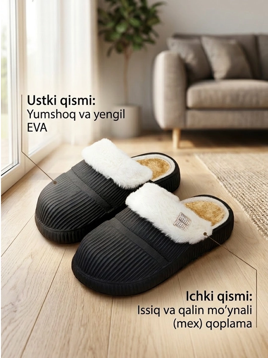 Ayollar qishki, issiq, qulay shippaklari, ayollar issiq poyabzali