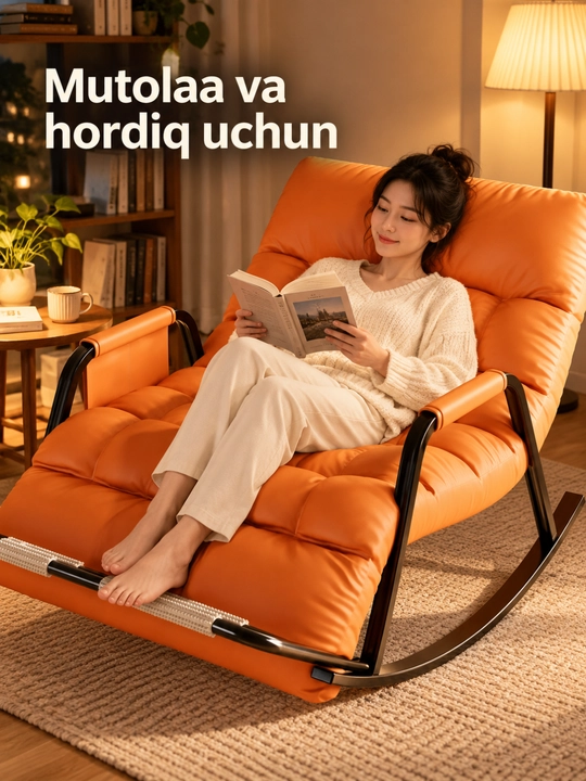 Kreslo kachalka, buklanadigan massajli yumshoq model, 93×111 sm