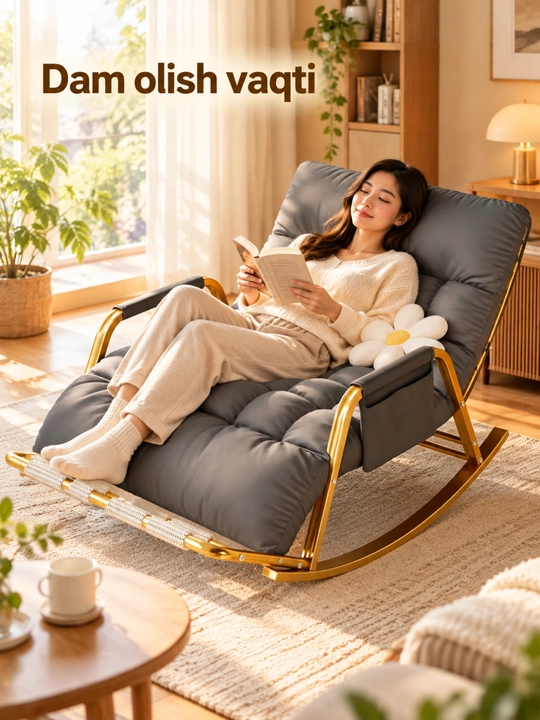 Kreslo kachalka, buklanadigan massajli yumshoq model, 93×111 sm