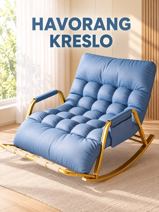 Kreslo kachalka, buklanadigan massajli yumshoq model, 93×111 sm