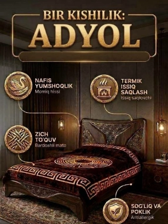 Adyol. Bir kishilik, ikki qavatli issiq va sifatli adyollar
