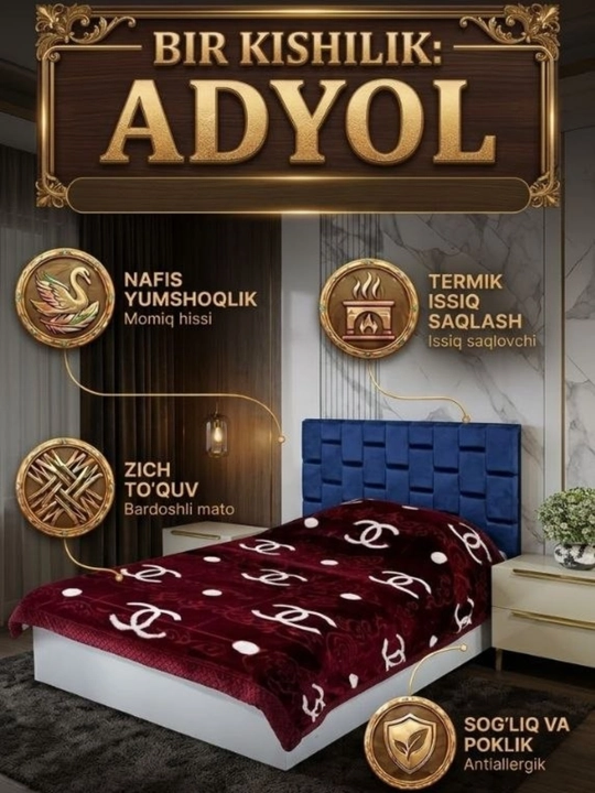 Adyol. Bir kishilik, ikki qavatli issiq va sifatli adyollar