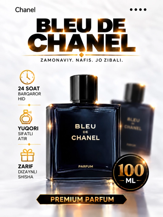 Chanel Bleu de Chanel Parfum, мужские духи со стойким и выразительным ароматом, 100 мл - 