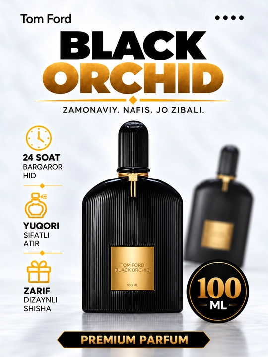 Парфюмерная вода Tom Ford Black Orchid, 100 мл – унисекс, восточный цветочный аромат - 
