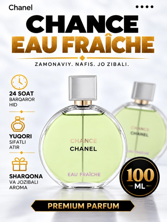 Chanel Chance Eau Fraîche Eau de Parfum 100 мл – женский свежий цветочно-древесный аромат - 