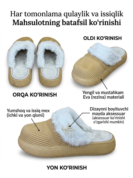 Ayollar qishki, issiq, qulay shippaklari, ayollar issiq poyabzali, ayollar zimni obuvlari