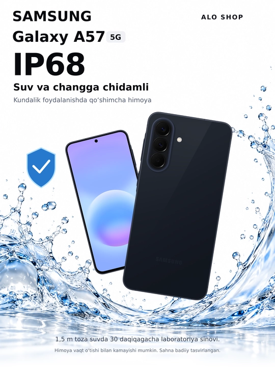 Samsung A57 5G, smartfoni, 50MP, sAMOLED, 120Hz, Sovg'asiga adapter