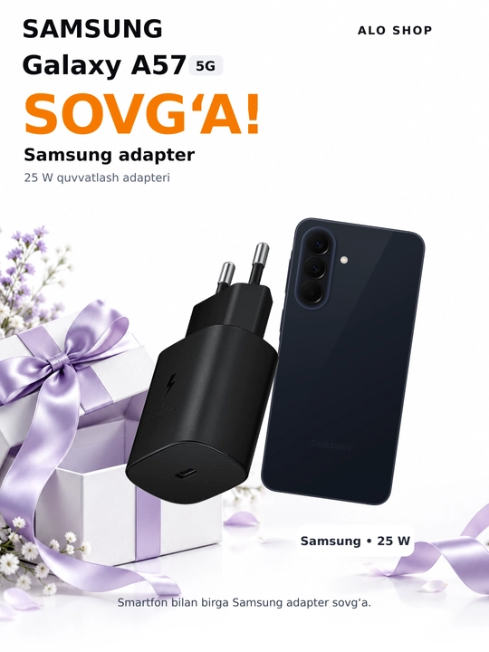 Samsung A57 5G, smartfoni, 50MP, sAMOLED, 120Hz, Sovg'asiga adapter