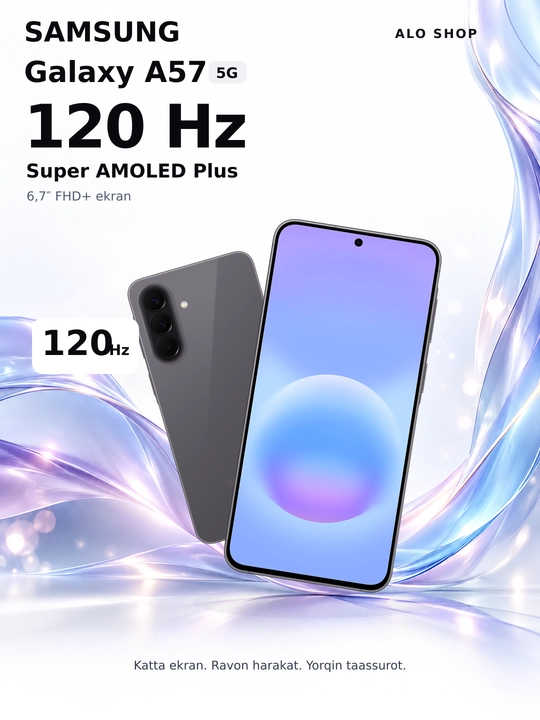 Samsung A57 5G, smartfoni, 50MP, sAMOLED, 120Hz, Sovg'asiga adapter