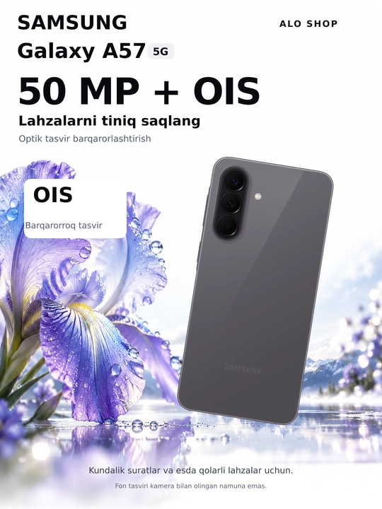 Samsung A57 5G, smartfoni, 50MP, sAMOLED, 120Hz, Sovg'asiga adapter