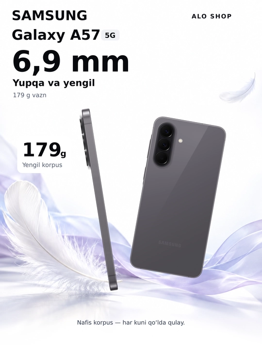 Samsung A57 5G, smartfoni, 50MP, sAMOLED, 120Hz, Sovg'asiga adapter