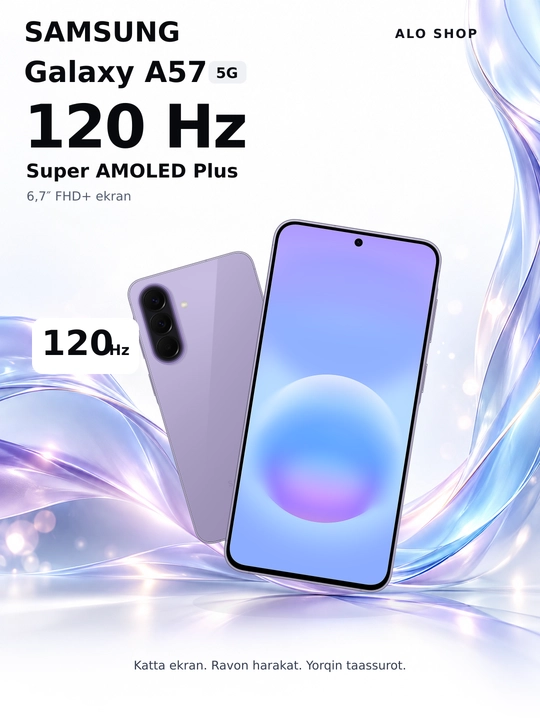 Samsung A57 5G, smartfoni, 50MP, sAMOLED, 120Hz, Sovg'asiga adapter