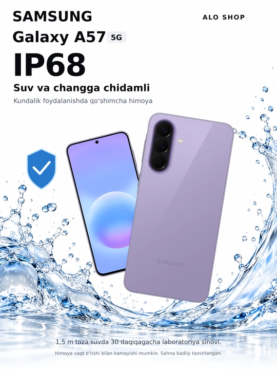 Samsung A57 5G, smartfoni, 50MP, sAMOLED, 120Hz, Sovg'asiga adapter
