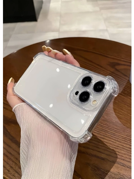 Chexol iPhone 7, 8, SE, XS, 11,12,13,14,15,Pro,Max, uchun, shaffof, silikon