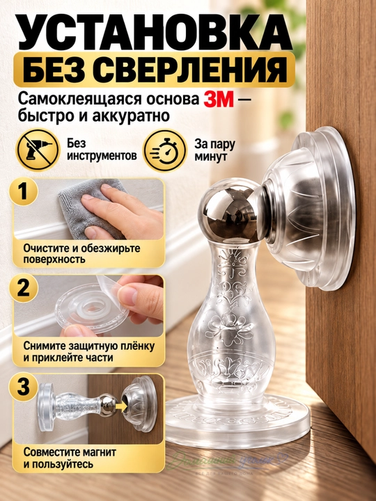 Ограничитель для двери, настенный стоппер от удара и шума