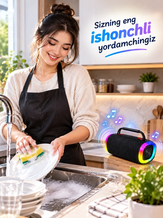 Portativ Bluetooth Kolonka BO-09 RGB Rangli Chiroqli Simsiz kalonka