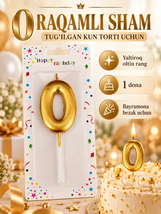 Tort uchun raqamli shamlar - 