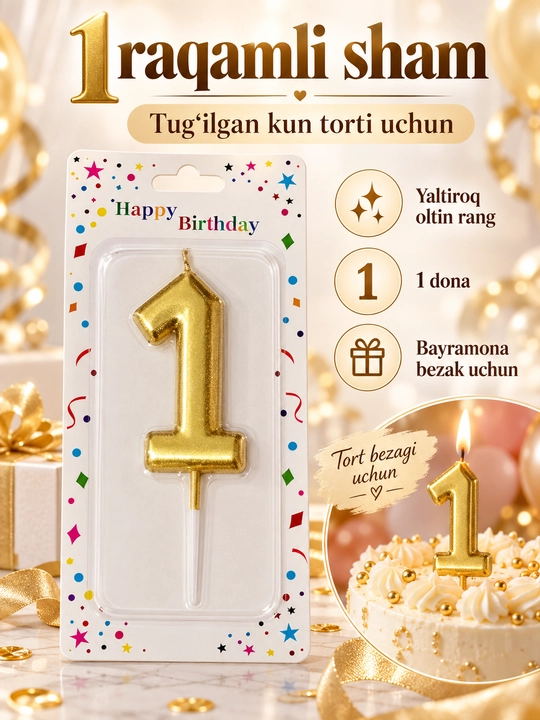 Tort uchun raqamli shamlar - 