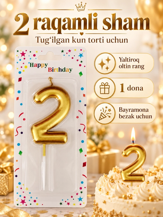 Tort uchun raqamli shamlar - 
