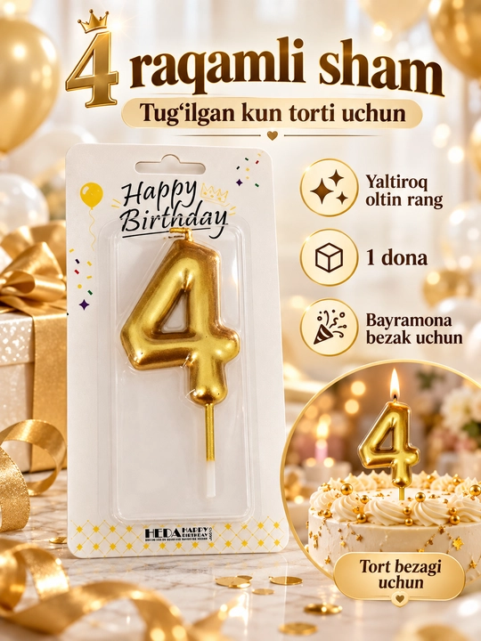 Tort uchun raqamli shamlar - 