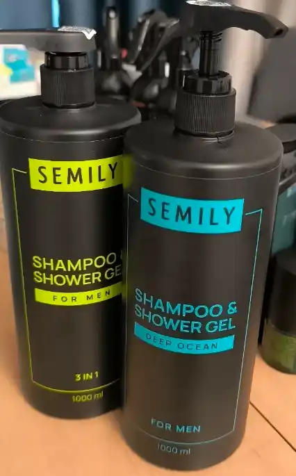 Shampun gel erkaklar uchun Semily, 3 tasi 1 da, dush uchun gel, 1 litr