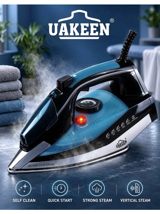 UAKEEN ZL-810 bug‘li dazmol — kiyimlarni tekislash uchun elektr dazmol, zamonaviy dizayn - 