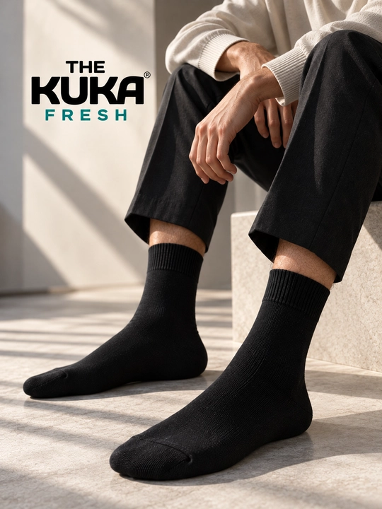 Paypoqlar erkakar uchun, uzun naski to'plami, qora paxtadan, The Kuka Fresh