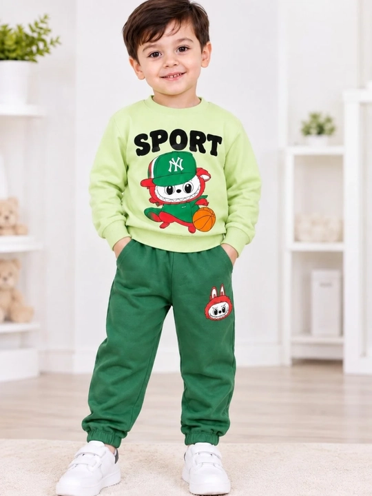 Bolalar uchun issiq sport kostyum, o‘g‘il bolalar uchun yumshoq svitshot va shim to‘plami - 