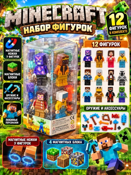 Minecraft konstruktori, figurkali konstruktor - 