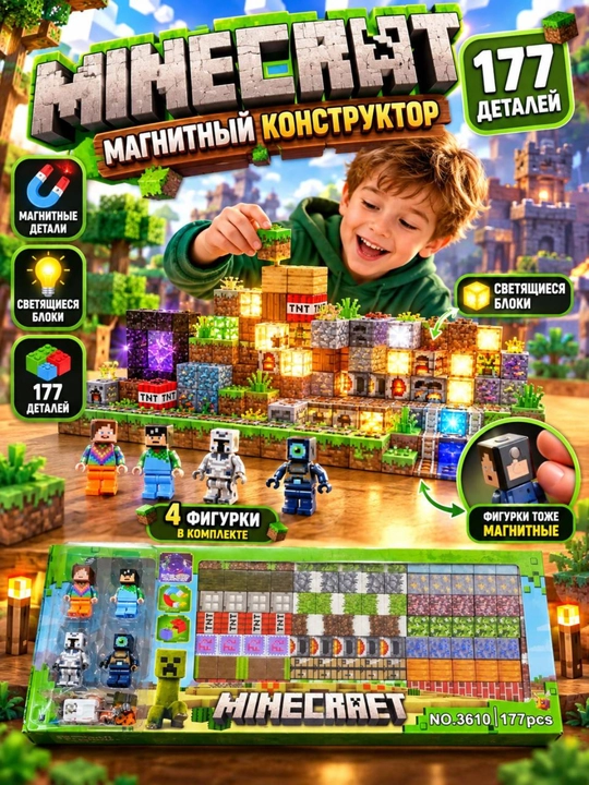 Minecraft konstruktori, figurkali konstruktor - 