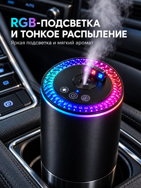 RGB yoritgichli, yulduzli effektli aqlli avtomobil aromatizatori, 4 rejim